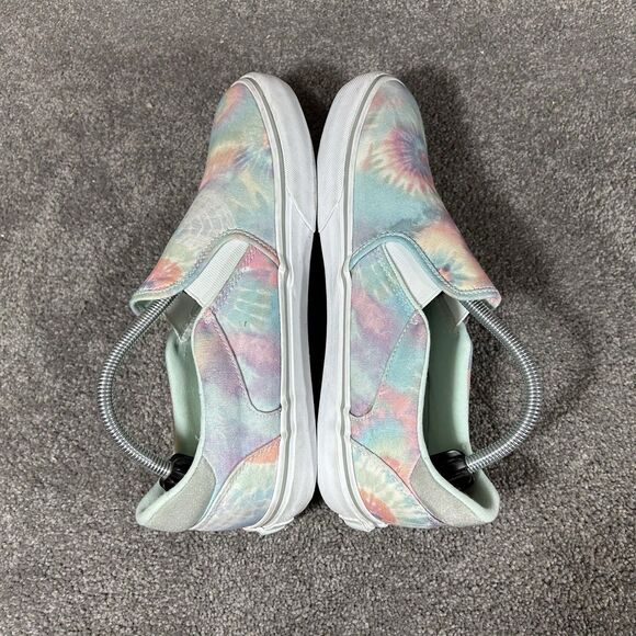 VANS Asher Deluxe Comfort Slip On Women’s Sz 11 Pastel Tie Dye Skate Shoes Used - Picture 7 of 11
